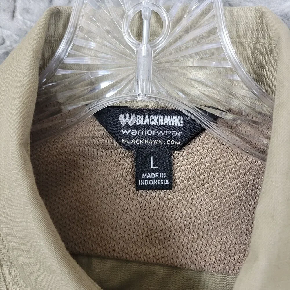 Blackhawk Tactical Button Shirt Men's Large Biege Rip Stop Federal Ammunition - Picture 2 of 14